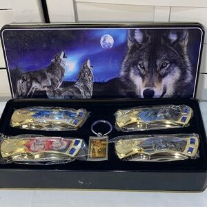 Wolf Themed Cutlery Set with Case